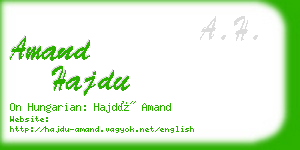 amand hajdu business card